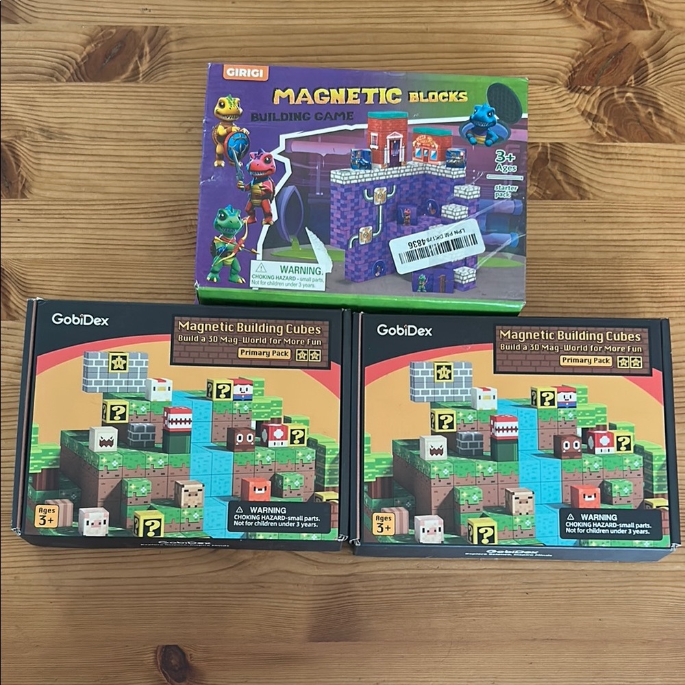 Gobidex and Girigi Magnetic Building Block Lot of 3 NWT